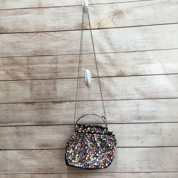 VINTAGE NOVELTY BEADED CHARM BAG WITH CHAIN STRAP‎ - Picture 2 of 7